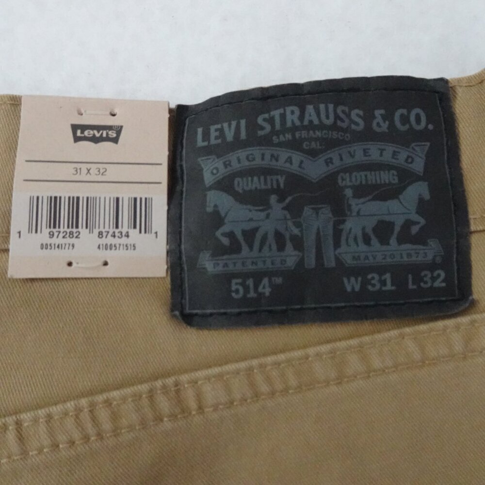 Levi's 514 Straight Leg Jeans Men's Size 31x32 Brown Stretch Twill - Picture 7 of 11